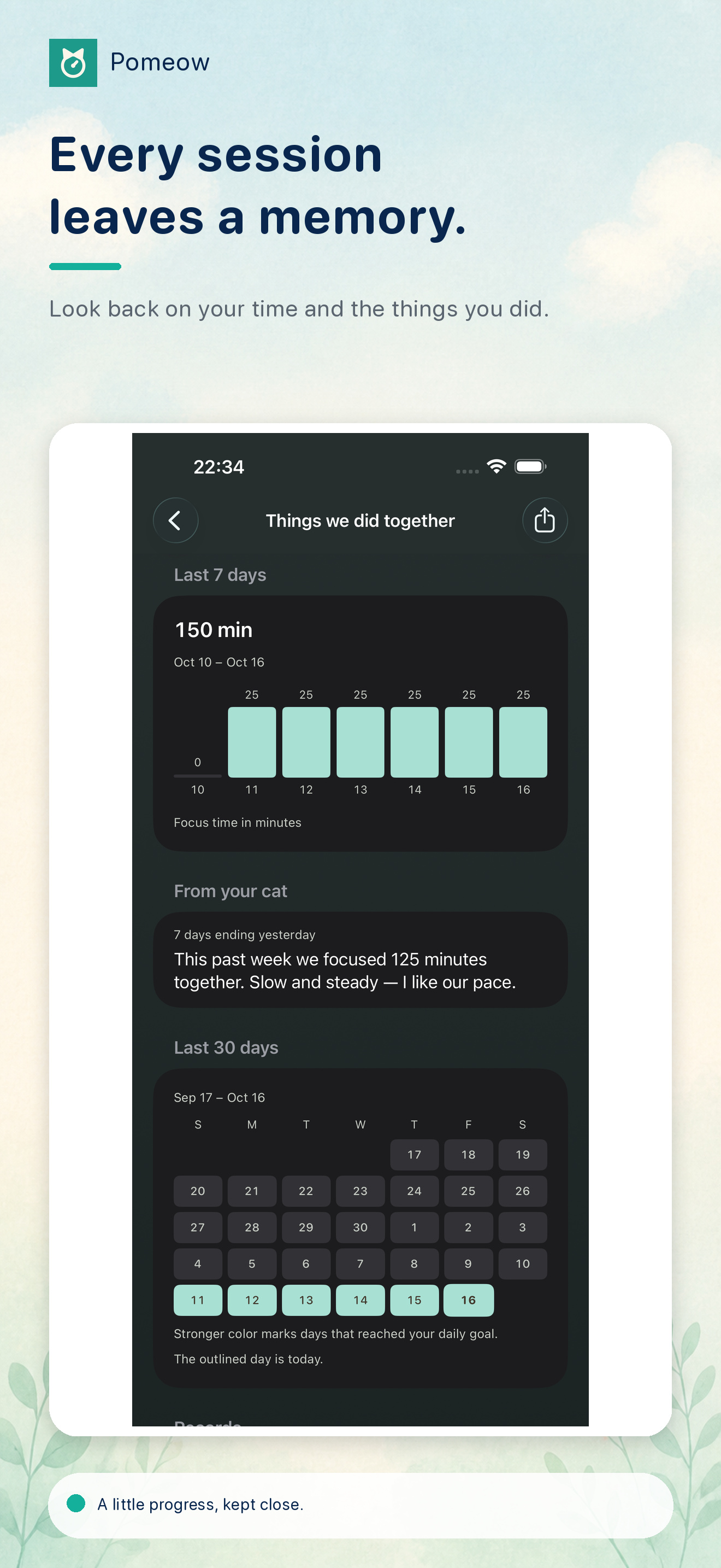 Pomeow 4.0.1 preview · real Release screens with fictional examples